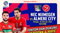 Dapatkan link siaran langsung Eredivisie: NEC Nijgemen vs Almere City di Vidio. Jangan lupa saksikan dan dukung pemain Timnas Indonesia yang berlaga di Eredivisie 2024/25 hanya di layanan OTT Vidio. (sum. doc. vidio.com)