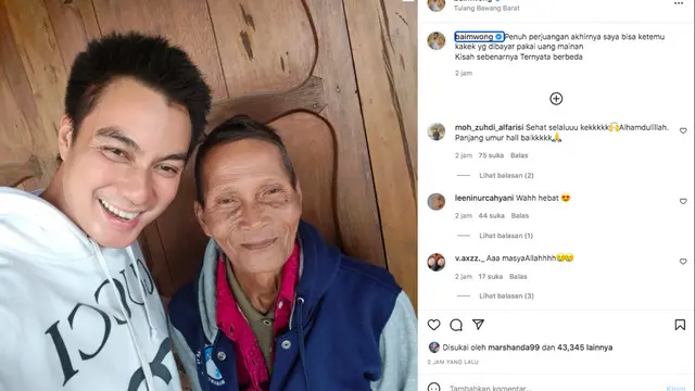 Baim Wong Temui Langsung Kakek Viral yang Mengaku Digaji dengan Uang Mainan
