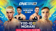 Dapatkan link live streaming ONE Champions: ONE Friday Fights 99 di Vidio. Saksikan secara langsung pertarungan beladiri terbesar di dunia ONE Champions: ONE Friday Fights 99 hanya di layanan OTT Vidio. (sum. doc. vidio.com)