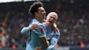 Erling Haaland mencetak hattrick saat City melibas Liverpool 4-0 pada perempat final Piala FA di Etihad Stadium, Sabtu, (4/4/2026). (AFP/Darren Staples)
