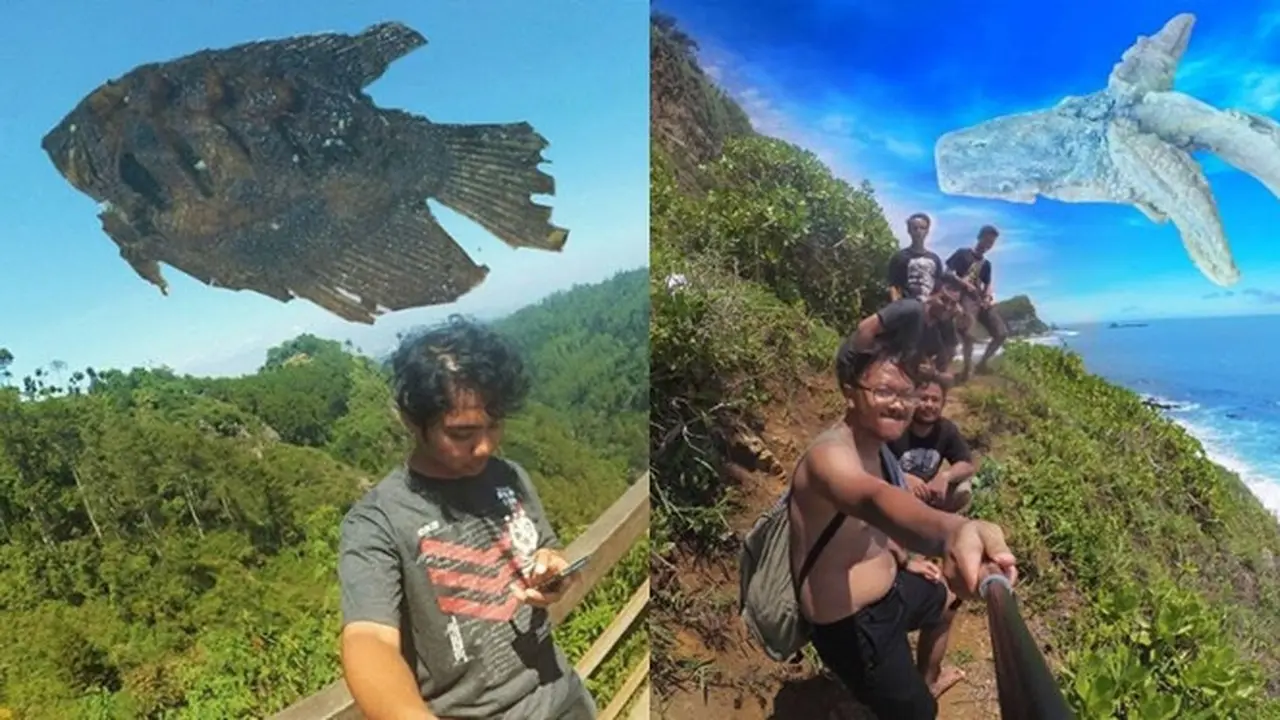 6 Editan Foto Ikan Terbang di Langit Ini Absurd, Gagal Keren