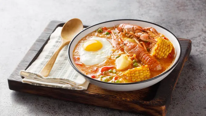 sup pedas jagung telur udang lobster