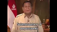Prabowo Subianto Pernah Ungkap Perpustakaan Pribadinya dan Buku Favoritnya, Warganet Singgung yang Tak Punya Budaya Baca.&nbsp; foto: Twitter&nbsp;@ismailfahmi