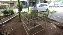Seorang warga melihat Bunga Bangkai (Amorphophallus Titanium) yang tumbuh di Taman Perumahan Pondok Kopi RW 09, Jakarta Timur, Rabu (17/11/2021). Bunga bangkai yang sudah ditanam selama 4 tahun dengan tinggi 50 cm baru tumbuh bunga 3 hari dan mengeluarkan bau tidak sedap. (merdeka.com/Imam Buhori)