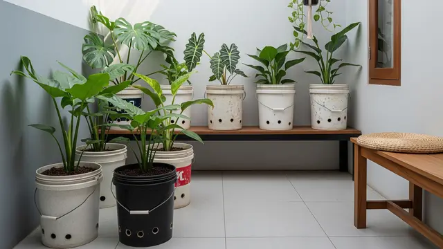 Taman Minimalis Ember Bekas (Gemini AI)