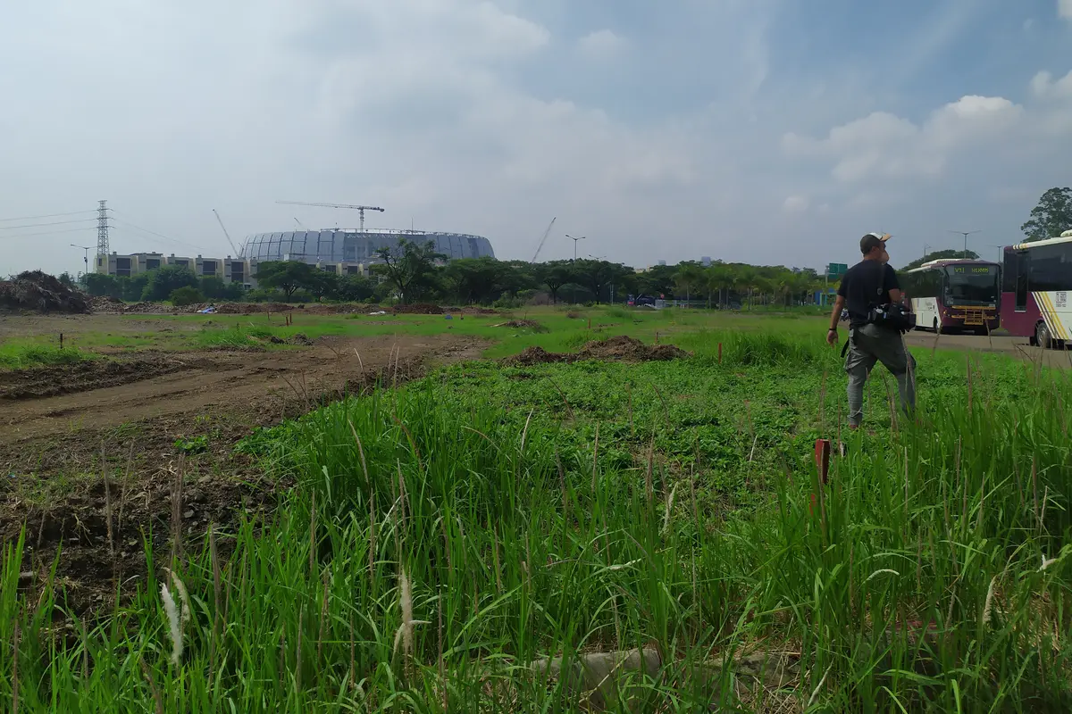 Salah satu titik lokasi yang akan dijadikan jalur lintasan balap Formula E di Kawasan Ancol, Jakarta Utara. (Ika Defianti/Liputan6.com)