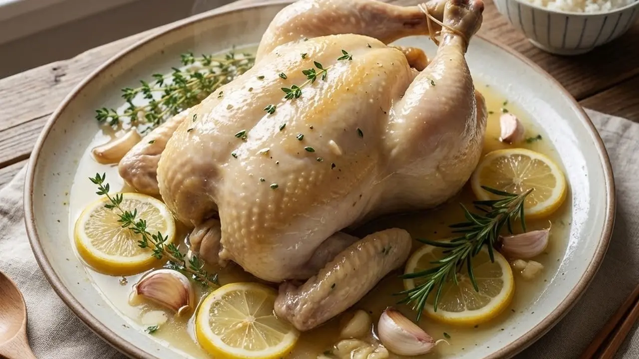 Ayam Kukus Lemon dan Bawang Putih