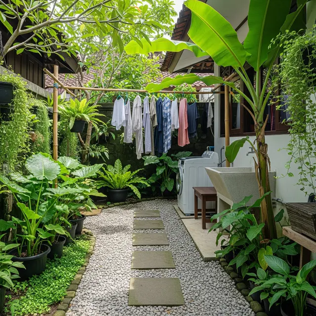 6 Inspirasi Area Cuci dengan Kerikil agar Tidak Becek, Solusi Rumah Lebih Bersih