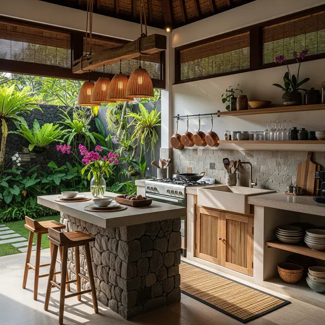 9 Desain Dapur Semi Terbuka dengan Ventilasi Alami, Estetis dan Fungsional