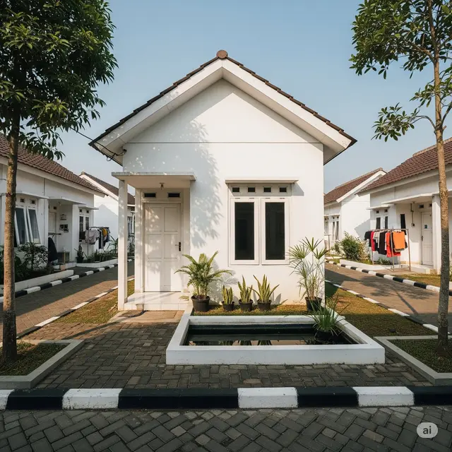 Rumah Sederhana Cat Putih. Foto: Gemini