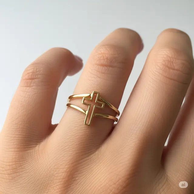Cincin Cross Symbolic Ekspresi Personal