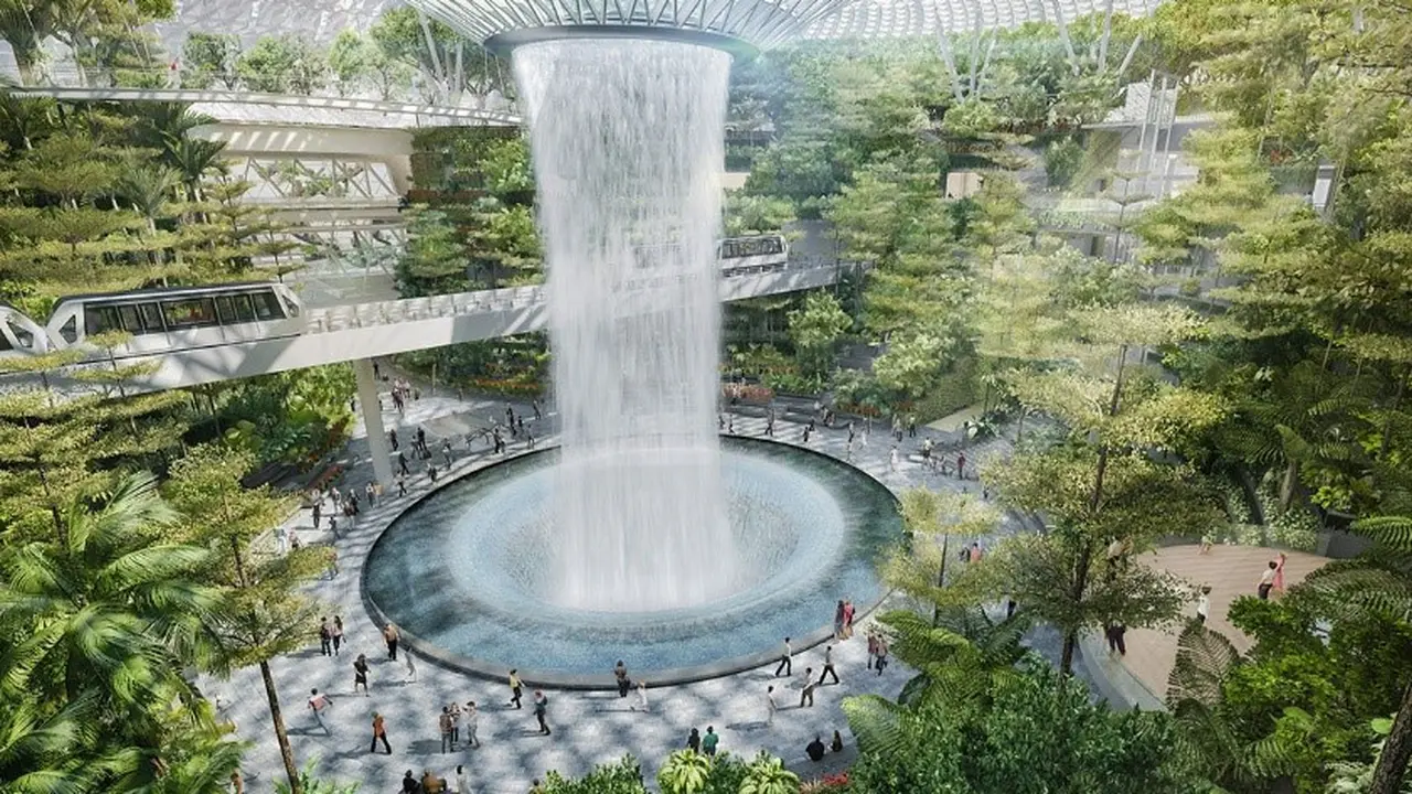 HSBC Rain Vortex di New Jewel Changi Singapura