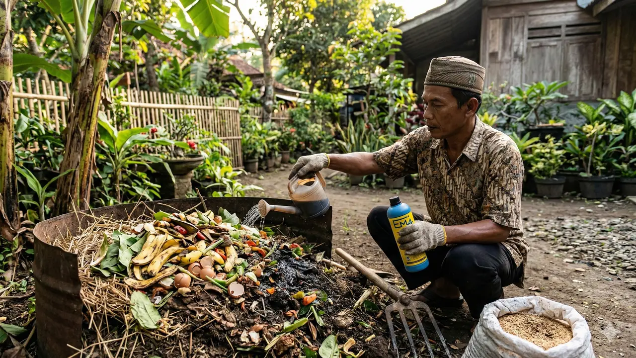 Cara Mengolah Sampah Dapur Jadi Pupuk Tanpa Bau (Foto: Gemini AI)