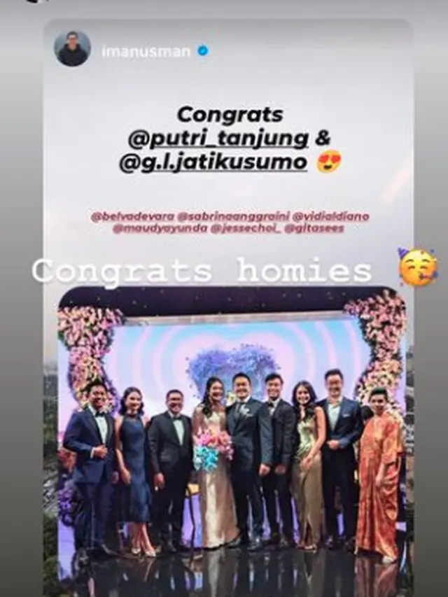 6 Potret Resepsi Pernikahan Putri Tanjung, Maudy Ayunda Datang Bareng Suami