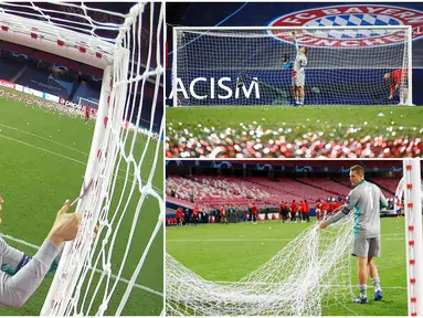 Aksi mengejutkan dilakukan oleh kiper Bayern Munchen, Manuel Neuer, usai laga final melawan PSG. Kapten Die Roten itu melakukan ritual menggunting jaring gawang sebagai bentuk perayaan menjuarai Liga Champions 2019-2020.