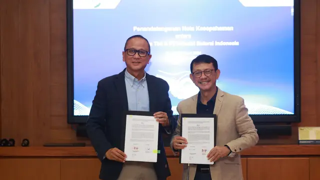 PT Elnusa Tbk (ELSA) menandatangani Nota Kesepahaman Kerjasama Pengembangan Ekosistem Electric Vehicle (EV) dengan PT Industri Baterai Indonesia atau kerap disebut Indonesia Battery Coorporation (IBC). (Foto:Elnusa)