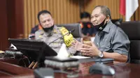 Wali Kota Bandung, Oded M. Danial menerima Tim Saber Pungli Jabar yang dipimpin Ketua Pelaksana, Kombespol Syahri Gunawan. (sumber foto : Humas Pemkot Bandung)