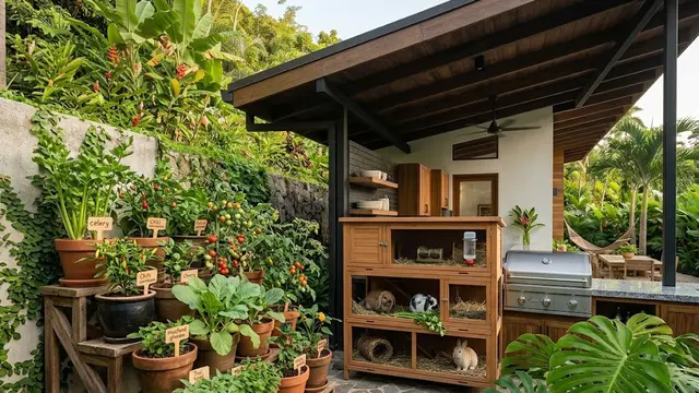 Kebun Pot Susun dan Budidaya Kelinci Mini