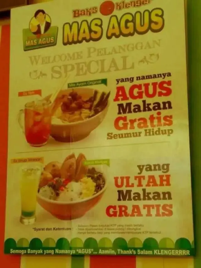 7 Bukti Nama Agus Bawa Berkah di Bulan Agustus, Banyak dapat Promo