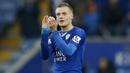 Striker Leicester City, Jamie Vardy menjadi pimpinan sementara klasemen pencetak gol terbanyak Liga Inggris. (Action Images via Reuters/Andrew Boyers)