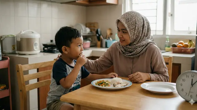 Pola makan anak (Foto: Gemini AI)