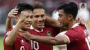 Gelandang Timnas Indonesia, Witan Sulaeman (kiri) merayakan golnya ke gawang Kamboja pada kualifikasi Grup A Piala AFF 2022 di Stadion Utama Gelora Bung Karno, Jakarta, Jumat (23/12/2022). Witan jadi nama terakhir yang didaftarkan Persija untuk mengarungi ketatnya persaingan putaran kedua Liga 1 2022/2023. (Liputan6.com/Helmi Fitriansyah)