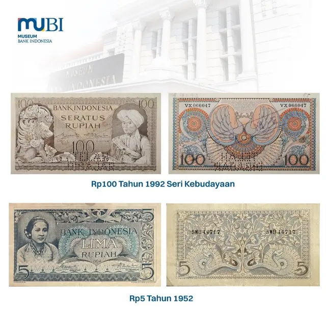 Pada terbitan pertamanya, Bank Indonesia menampilkan uang bergambar pahlawan dalam Seri Kebudayaan tahun 1952. (Dok Bank Indonesia)