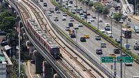 Sejalan dengan itu, LRT Jabodebek akan memasang tarif lebih terjangkau dibanding hari normal, mulai dari Rp 5.000 hingga maksimal Rp10.000. (Liputan6.com/Angga Yuniar)