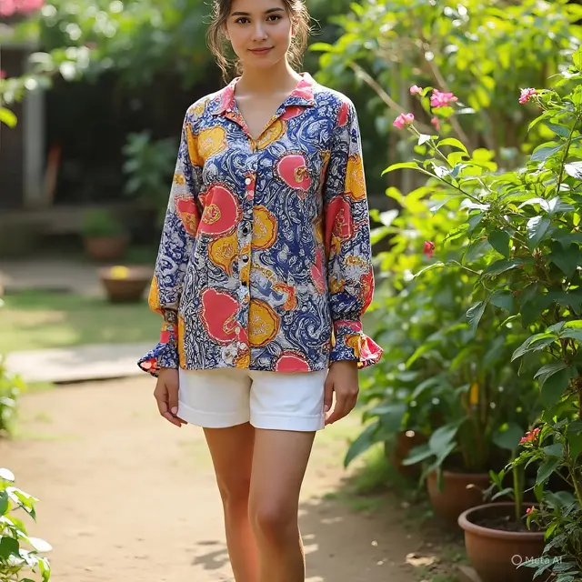 Model Batik Wanita Lengan Poet