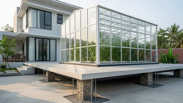 rumah minimalis 2 lantai dengan rooftop garden hidroponik anti bocor