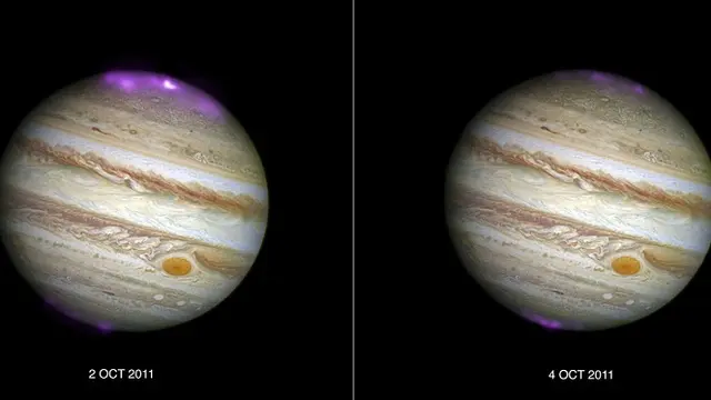 Cantiknya Jupiter Dihias Cahaya Aurora