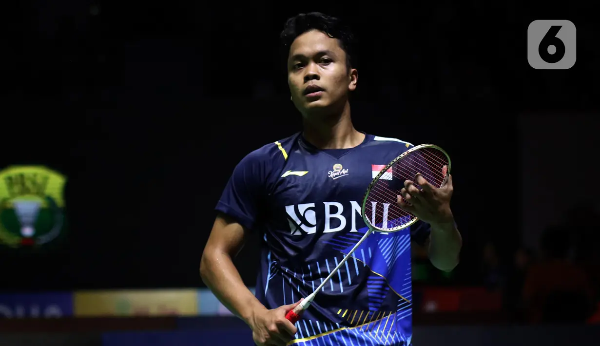 Pria kelahiran Cimahi ini capai match point 20-8 setelah smash cepatnya masuk sempurna. (Liputan6.com/Helmi Fithriansyah)