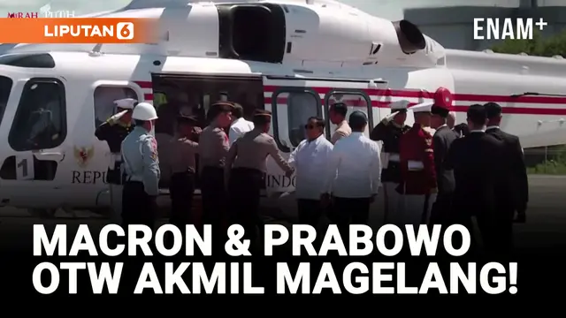 VIDEO: Detik-detik Prabowo & Macron Naik Helikopter Menuju Akmil Magelang