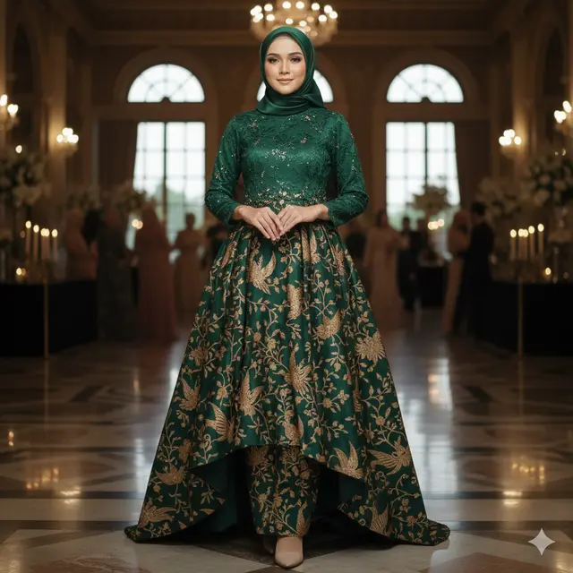 7 Model Gamis Batik Brokat 2026 yang Lagi Tren, Elegan untuk Acara Resmi Maupun Kondangan