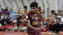 Bek PSM Makassar, Asnawi Mangkualam, saat melawan Kaya FC-Iloilo pada laga penyisihan Grup H Piala AFC di Stadion Madya, Jakarta, Selasa (10/3/2020). Kedua tim bermain imbang 1-1. (Bola.com/M Iqbal Ichsan)