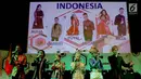 Enam pedangdut dari Indonesia tampil saat konferensi pers Dangdut Academy Asia ke 3 di SCTV Tower, Jakarta, Kamis (19/10). Indonesia sudah memastikan enam akademia yang akan menjadi wakil mereka di ajang ini. (Liputan6.com/Helmi Afandi)