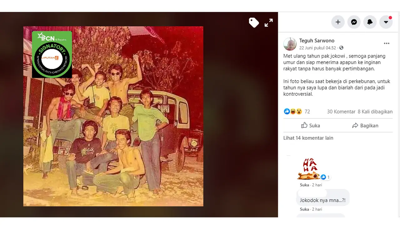 Beredar Foto Lawas Presiden Jokowi Saat Bekerja Diperkebunan, Simak Faktanya
