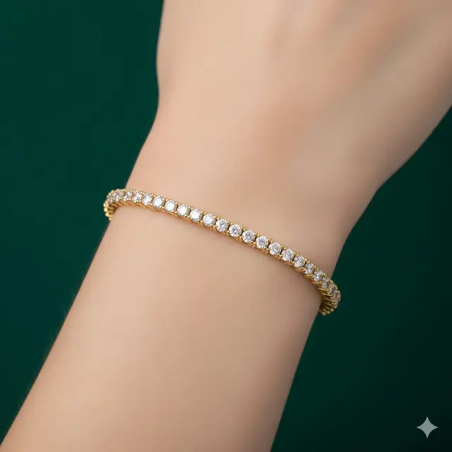 Model Gelang Emas Muda Berlian Kecil Mewah untuk Tabungan Masa Depan. Gemini