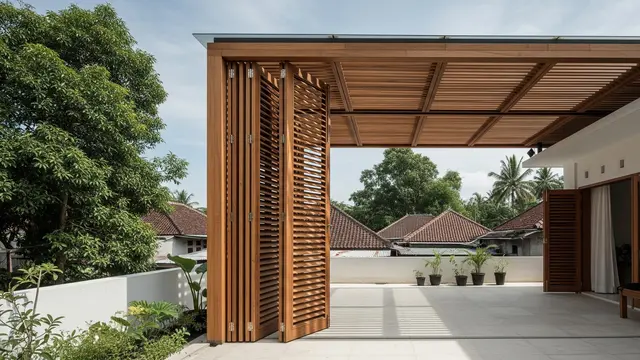Model Kanopi Teras dari Rangka Kayu