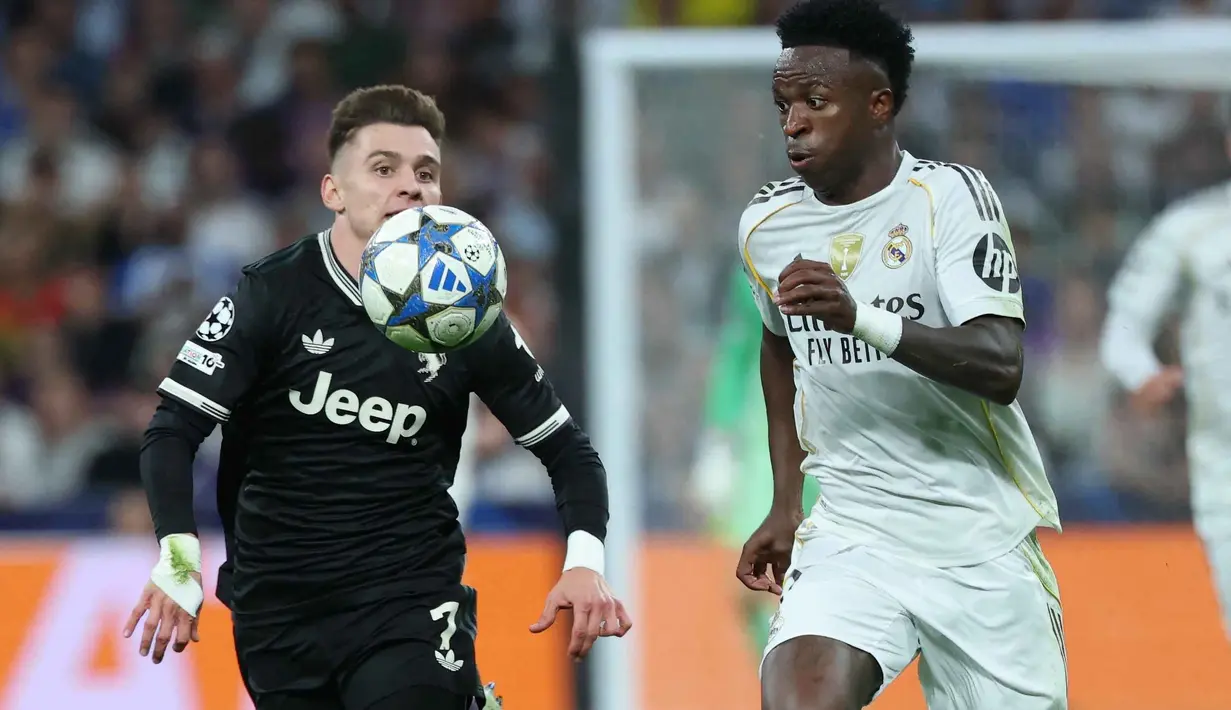 Keunggulan Real Madrid atas Juventus bertahan hingga akhir pertandingan. (Thomas COEX/AFP)