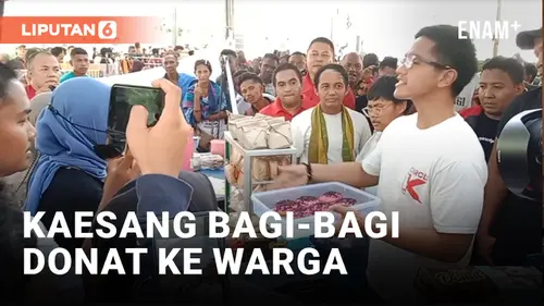 VIDEO: Kaesang Borong dan Bagikan Donat dari Stand UMKM ke Warga Sikka