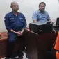Tersangka percobaan perampokan saat diperiksa penyidik di Polsek Tenayan Raya, Pekanbaru. (Liputan6.com/M Syukur)