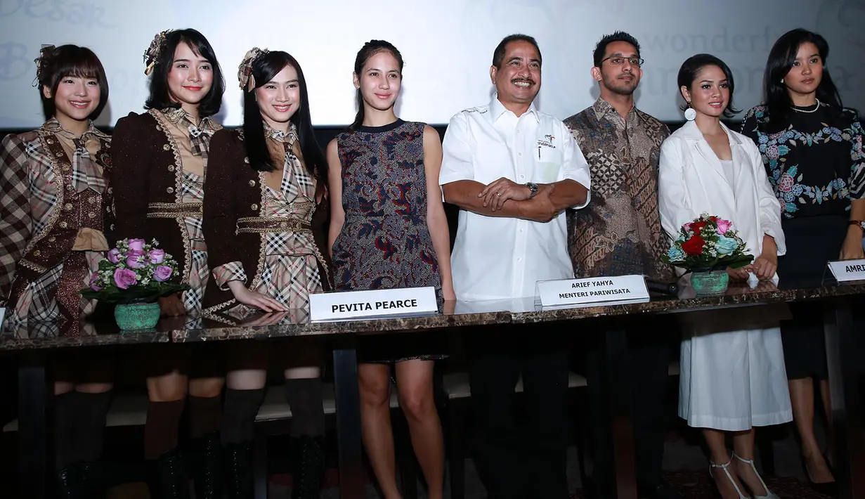 Arif mengatakan, bahwa film dan pariwisata sebagai industri kreatif. Dengan tagline Pesona Indonesia, iklan akan ditayangkan di 55 bioskop di 14 kota. (Deki Prayoga/Bintang.com)