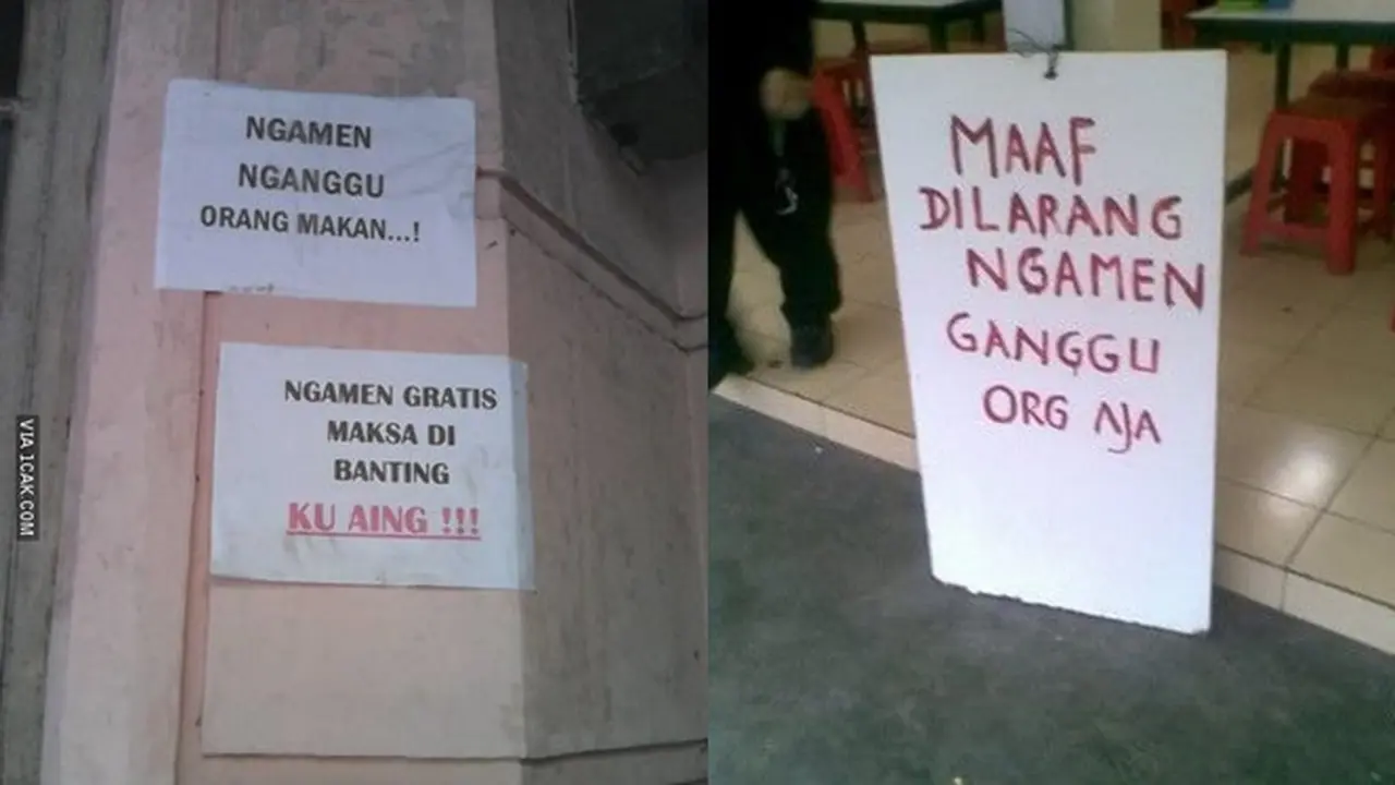 6 Peringatan Dilarang Ngamen Ini Nyeleneh, Pengamen Merasa Terancam