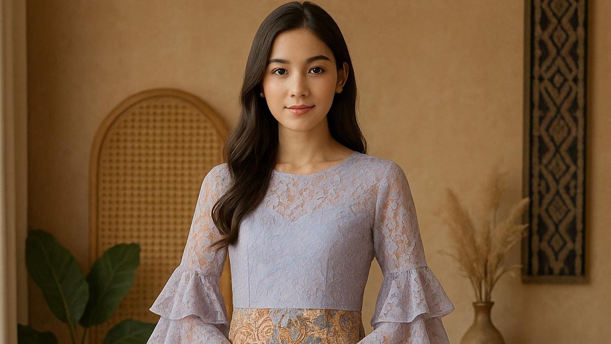 8 Model Batik Brokat Kombinasi Lengan Lonceng Tiga Lapis Terbaru 2025