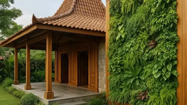 Rumah Joglo Terpadu dengan Taman Vertikal (chatgpt)