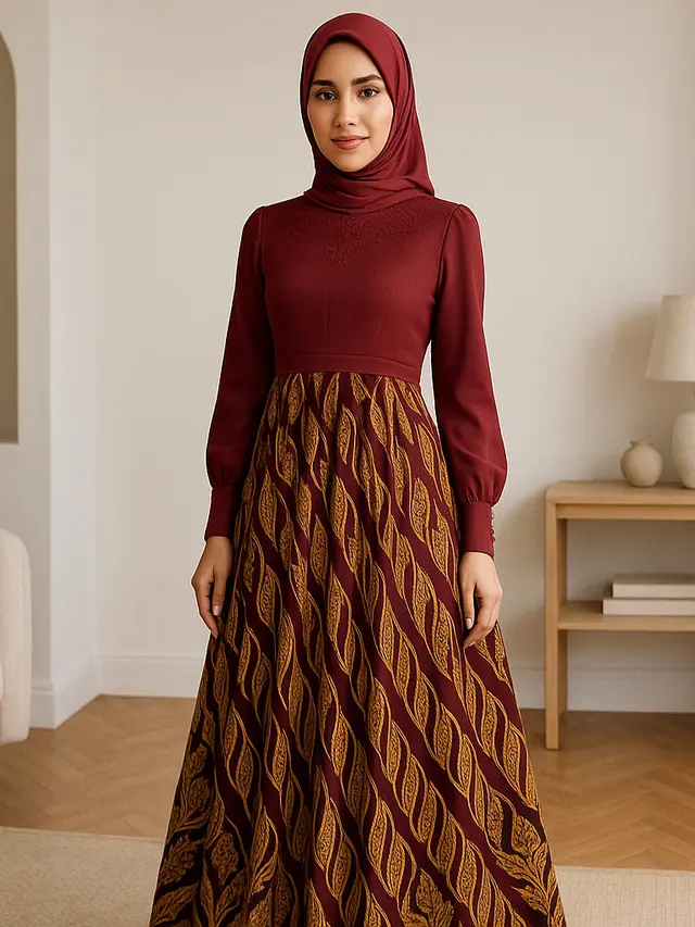 18 Model Gamis Batik Pesta Terbaru 2025, Tetap Syar’i tapi Tampil Glamor