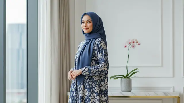 Gamis Batik Syar'i Desain Longgar