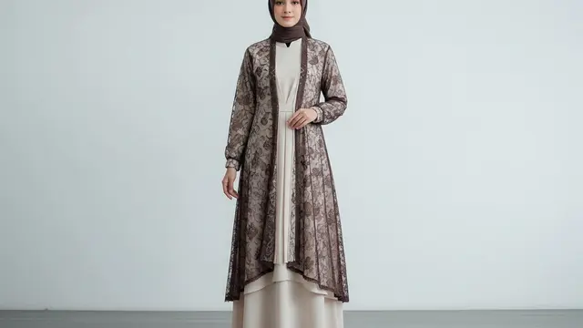 Model Gamis Batik Kombinasi Polos untuk Ibu-Ibu Pengajian Ramadan 2026