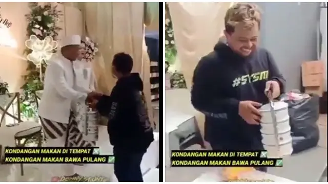 Aksi Pria Bawa Rantang ke Kondangan Ini Bikin Geleng Kepala